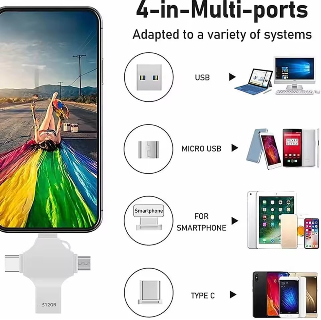 💥🛑Promo🛑💥 Flash Disk 4 in 1